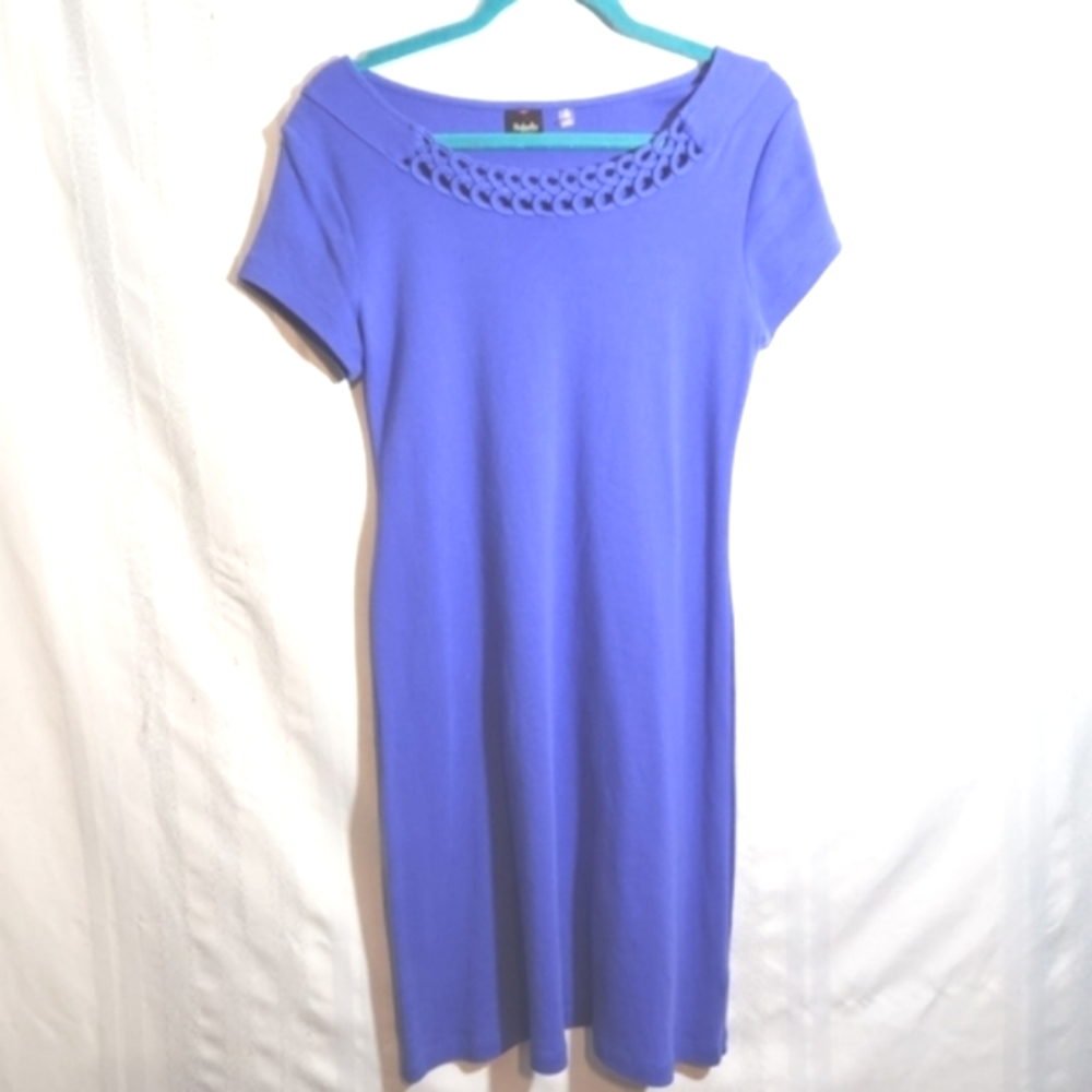 RAFAELLA WOMEN'S PURPLE SHORTSLEEVE MIDI DRESSS SIZE MEDIUM